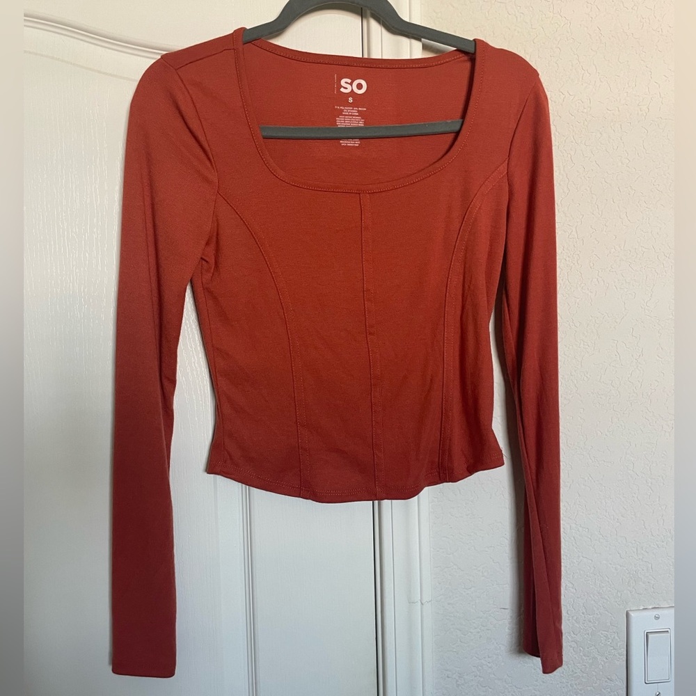 Burnt Orange Long Sleeve Top